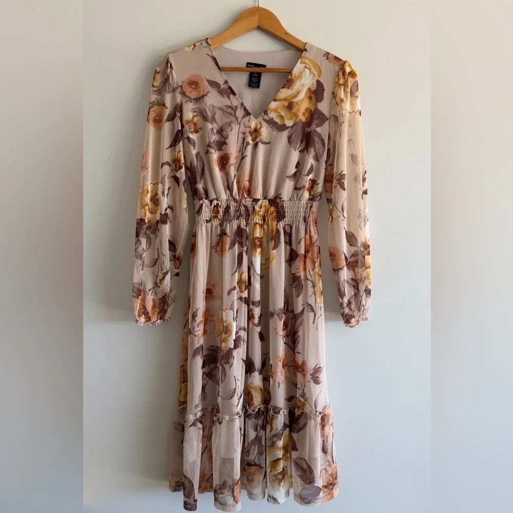 KateLily 4 Floral Mesh Dress Boho Romantic Cottagecore Barrymore Ditsy Church